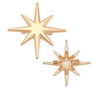 PH PandaHall 2 broches de estrella con forma de octagrama y estrellas de 4,5 cm, broche de metal para sombrero, octagrama de estrellas, para traje, mochila, sombrero, bolsa, corbata, joyería de fiesta