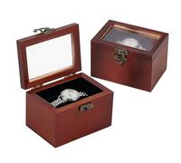 PH PandaHall 2 cajas de reloj de estilo vintage, organizador de relojes de madera para reloj de pulsera, estuche de exhibición de joyas con almohada para hombres y mujeres, hogar, viajes, día del