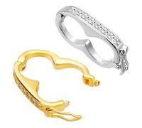 PH PandaHall 2 cierres reductores de collar de plata de ley 925, circonita cúbica, cierre potenciador de infinito, mini perla, conector de cierre a presión para hacer pulseras, oro/plata