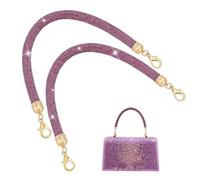 PH PandaHall 2 correas de repuesto para monedero con diamantes de imitación de 12.2 pulgadas, color morado, correa de cadena brillante de lujo con hebillas doradas para bolsa de axilas, bolso de noche