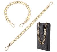 PH PandaHall 2 correas doradas de 12 pulgadas para bolso, cadena de cinturón dorada, correas de cadena planas para bolsos, embragues, bolsos cruzados extendidos, decoraciones de cartera de bricolaje