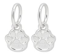 PH PandaHall 2 dijes de plata de ley 925 con diseño de huellas de perro, colgantes de plata con anillo de salto, accesorios de pulsera para manualidades, collares, aretes, llaveros, joyería, 7 x 6 mm