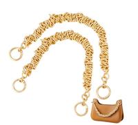 PH PandaHall 2 elegantes cadenas de asa de bolso, correas de cadena doradas de 13.4 pulgadas, cadena única de aleación, cadenas de repuesto de metal con anillos de puerta de resorte de 1 pulgada para