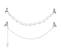 PH PandaHall 2 estilos de clips de camisa, cadenas de suéter de perlas, broches de cadena, broches de cárdigan, chal, broches, broches, bufanda, capa para mujer, accesorios de ropa, 21 cm