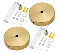 PH PandaHall 2 juegos de dosel para lámpara de techo de 9,7 cm, kit de lámpara de techo redonda dorada, placa de repuesto para lámparas de dosel para aparatos de iluminación