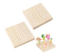 PH PandaHall 2 mini soportes de madera para pinchos de madera para muñecas de arcilla, figuras de arcilla, bandejas de exhibición cuadradas para manualidades, cerámica, modelos de arcilla, 3.9 x 3.9
