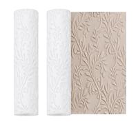 PH PandaHall 2 piezas Rollo Texturado para Pasta Polímera, diseño de hoja de rollo de gofrado para pasta Herramientas de cerámica Rollo Almohadillas para fabricación de joyas de hebillas, 8,6 x 2 cm