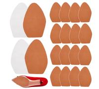 PH PandaHall 20 almohadillas antideslizantes para zapatos, 2 estilos, color marrón, protectores adhesivos para suelas para zapatos de baile, zapatillas de tacón, 12,7 x 8,3 cm