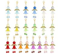 PH PandaHall 20 colgantes de ángel con perla, 10 colores, colgantes de hada y alas de ángel, 6,2 cm, colgantes para llaveros para creación de joyas, decoración de bolsos y regalos