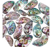 PH PandaHall 20 cuentas de concha de abulón natural, joyería irregular, cuentas de concha de paua coloridas, conchas de abulón para manualidades, pulseras, aretes, bisutería, 2 hebras de 24 a 50 mm