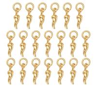 PH PandaHall 20 dijes de chile chapados en oro de 18 quilates de latón con anillo de salto para hacer joyas, pulseras, collares, Halloween, Navidad, suministros de manualidades, regalos a granel