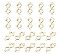 PH PandaHall 20 dijes dorados de 18 quilates, eslabones de latón, símbolo infinito, marcos circulares para joyería