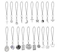 PH PandaHall 20 estilos estéticos para teléfono, telarañas, colgantes, dados, tarjetas de tarot, correas móviles, luna, estrella, flores, colgantes de teléfono celular, para decoración, teléfonos