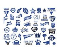 PH PandaHall 20 hojas Team Spirit Tatuajes temporales, 5 Estilo No.1 Victoria Fuerza Trofeo Brillo Tatuaje Pegatinas Azul Negro Tatuaje Arte Corporal Tatuajes para Deportes Eventos Fiesta Decoración