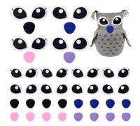 PH PandaHall 20 juegos de ojos de fieltro con bocas, ojo ovalado negro de 4 colores, boca de fieltro, parches para ojos de ganchillo Kawaii, para muñeco de peluche, animales