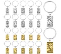 PH PandaHall 20 llaveros de cartas de tarot, 10 estilos de aleación tibetana, llavero con colgante de tarot de acero inoxidable vintage para estudiantes, llaves de Halloween, coches, bolsas, plata