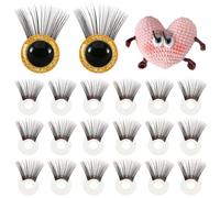 PH PandaHall 20 pestañas de seguridad para muñecas, accesorios de maquillaje, manualidades, pestañas de plástico rellenas de ganchillo, pestañas para ojos de más de 12 mm, marioneta amigurumi, osito