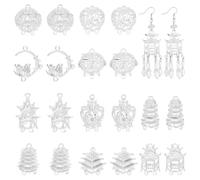 PH PandaHall 20 piezas 10 estilos componentes de araña 3D eslabones colgantes de plata colgantes de filigrana conectores 3D para la creación de joyas DIYCraft