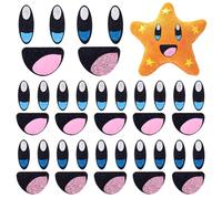 PH PandaHall 20 sets de 2 colores de ojos de fieltro con bocas coloridos ojos ovales Kawaii Fieltro Boca Crochet Ojos Parches para Muñeca de Peluche Animales