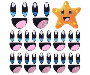 PH PandaHall 20 sets de 2 colores de ojos de fieltro con bocas coloridos ojos ovales Kawaii Fieltro Boca Crochet Ojos Parches para Muñeca de Peluche Animales