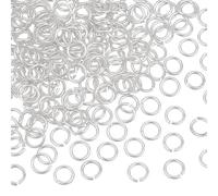 PH PandaHall 200 anillos abiertos, chapados en plata de ley 925 de 4 mm, conector de anillo pequeño para hacer joyas, cierre circular, anillos de conexión, mini conectores de anillo para hacer joyas y