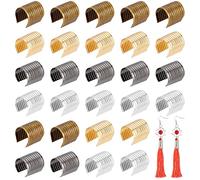 PH PandaHall 200 piezas de clip de metal, 4 colores, clip de cuerda de cuero, cierre de cuerda grande para hacer joyas, pulseras de piel de yute, collares, macramé, borlas, manualidades