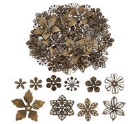 PH PandaHall 200 tapas espaciadoras de cuentas de 10 estilos, tapas de cuentas de flores, tapas tibetanas de filigrana, tapas de cuentas de hierro, cuentas sueltas para manualidades, aretes, collares,