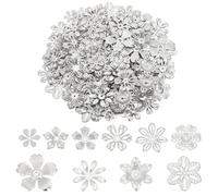 PH PandaHall 200 unids 10 estilos cubre cuentas con flores de hierro, tapas terminales con cuentas de filigrana, cuentas de estilo tibetano para la creación de