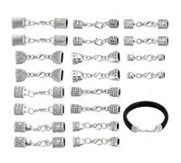 PH PandaHall 20pcs 10 estilos aleación cordón Terminales Tapones con cierre de mosquetón Cuero Joyas Clips Collar Terminales Punta Terminal con Anillo Conector para la creación de joyas