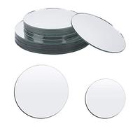 PH PandaHall 20pcs 7,6 cm/10 cm Azulejos de Espejo de Cristal de Forma Redonda pequeños Espejos para moldes de Cubierta de Espejo compactos Plegables, decoración Interior y Manualidades de Bricolaje