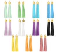 PH PandaHall 22 borlas de cuero, borlas de cuero sintético de 11 colores, borlas de llavero de 3 pulgadas, decoración de borla con lazo para marcapáginas, llaveros, correas de teléfono celular,