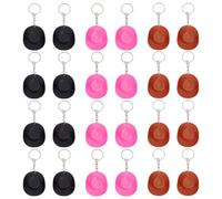 PH PandaHall 24 llaveros de sombrero de vaquero de 3 colores, llavero de sombrero de vaquero occidental, llavero pequeño de sombrero de vaquera, llavero colgante para llavero para hombres y mujeres,