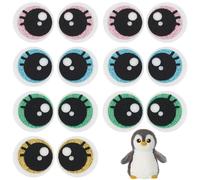 PH PandaHall 24 pares de 4 colores de ojos de fieltro 40 mm parches de ojos de ganchillo colorido ojo redondo para muñeca de peluche oso de peluche Crochet fabricación de animales