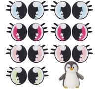 PH PandaHall 24 pares de 4 colores de ojos de fieltro redondos de 26 mm parches de ojo redondo colorido con pestañas para muñeca de peluche oso de peluche animales de ganchillo