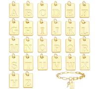 PH PandaHall 26 estilos de dijes de letras de oro de 18 quilates, colgante de latón del alfabeto de la A a la Z, dijes para hacer joyas, collares, aretes, pulseras, llaveros, joyas, manualidades