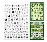 PH PandaHall 26 sellos transparentes con letras del alfabeto, sello de silicona con números mayúsculas y minúsculas, sellos de goma transparentes para hacer tarjetas, decoración, álbum de fotos,
