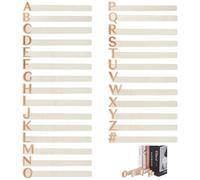 PH PandaHall 27 divisores de discos de vinilo A-Z para almacenamiento de vinilo, soporte separador de discos alfabéticos, organizador de letras de madera, guías para álbumes, archivos, DVD, libros