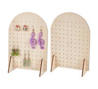 PH PandaHall 2pcs 116 agujeros madera pendientes organizador stand Pegboard Display Stands Ear Studs Display Holder Ear Display Board para la venta de collar pendientes 18x13cm