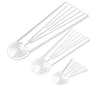 PH PandaHall 3 Estilos de Regla Herramienta 3 en 1 Creador de Círculo Reglas de Punteado Acrílico Recto Dibujo Plantilla de Medición Herramienta Conjunto con Agujeros para Geométrico Arte Patchwork