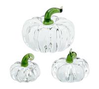 PH PandaHall 3 figuras coleccionables de calabaza transparente de 3 tamaños, pisapapeles de cristal de calabaza, decoración de mesa, adornos decorativos para otoño, Acción de Gracias, cosecha, hogar
