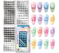 PH PandaHall 3 placas de estampado de uñas con letras inglesas, números, plantillas de arte de uñas, alfabeto personalizado, diseño artístico, iconos decorativos, placas de imagen para mujeres