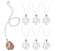 PH PandaHall 3 tamaños 6 piezas porta cristal collar piedra preciosa jaula malla colgante hueco puerta piedra reemplazo collar cordón colgante para joyas DIY, 26.5~28cm, Latón, No es una piedra
