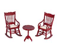 PH PandaHall 3 unids muebles para el hogar mini madera escala 1:12 mecedora en miniatura mini mesa auxiliar accesorios para el hogar decorativo minúsculos para sala de estar decoración del hogar