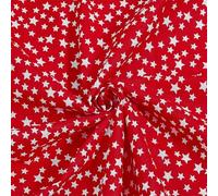 PH PandaHall 3 x 1,55 m tela de algodón rojo con patrón de estrella blanca, tela roja al metro, telas para acolchar, decoración para el hogar, costura y manualidades
