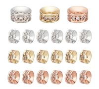 PH PandaHall 30 cuentas espaciadoras redondas de 6 mm, 3 colores, micro pavé de circonita cúbica, cuentas chapadas en plata dorada, cuentas sueltas de diamantes de imitación de cristal para hacer