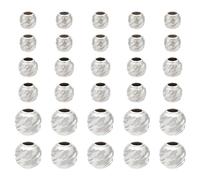 PH PandaHall 30 Espaciadoras de Plata de Ley 925, Redondas Pequeñas 2/3/4 mm, Patrón Infinito, Metal Con Agujero Grande para Manualidades, Joyas, Aretes