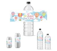 PH PandaHall 30 etiquetas impermeables para botellas de agua, 21,6 x 6,4 cm, con texto en inglés "The Places You'll Go", para viajes, jubilación, graduación, despedida, suministros de fiesta
