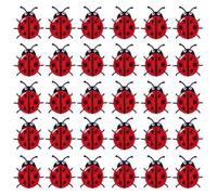 PH PandaHall 30 parches termoadhesivos con forma de mariquita roja, parches bordados con forma de mariquita para sombreros, bolsos, ropa, vaqueros, chaquetas, reparaciones, decoraciones para fiestas