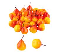 PH PandaHall 30 piezas de peras artificiales de 1.2 x 1.8 pulgadas, mini pera sintética, decorativas, frutas de plástico realistas, pequeñas peras, modelo, dector para cocina, escritorio, centro de