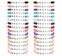 PH PandaHall 30 pulseras de la amistad de 15 colores, pulseras de cuentas de arcilla Heishi, pulseras de cuentas elásticas para mujeres, mejores amigas, cumpleaños, relleno de bolsas de regalo, 5 cm